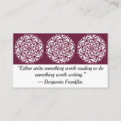 Mulberry Mandala Visitenkarte (Rückseite)