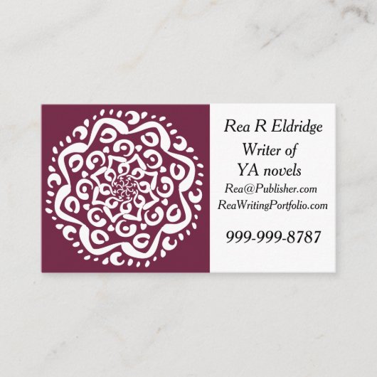 Mulberry Mandala Visitenkarte (Vorderseite)