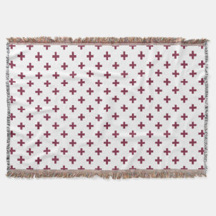 Mulberry-Polka-Kreuze auf weiß Decke