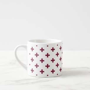 Mulberry-Polka-Kreuze auf weiß Espressotasse
