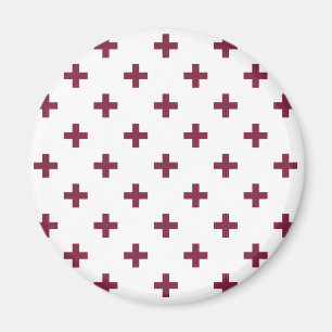 Mulberry-Polka-Kreuze auf weiß Magnet