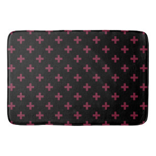 Mulberry-Polka kreuzt schwarz Badematte