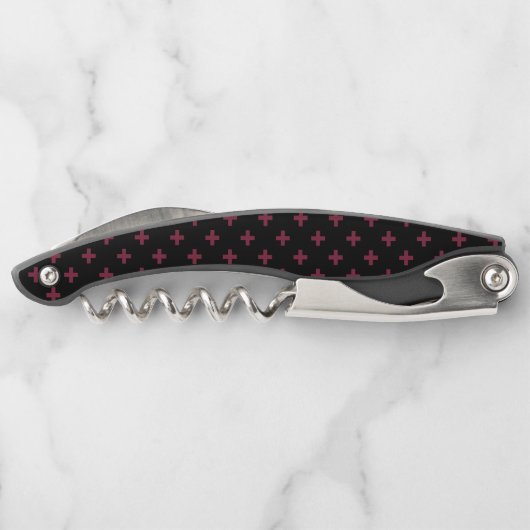 Mulberry-Polka kreuzt schwarz Kellnermesser (Rückseite)