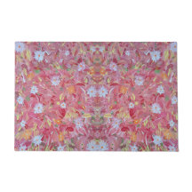 Mulberry Red Floral Outdoor Mat
