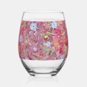 Mulberry Red Floral Weinglas Ohne Stiel (Links)