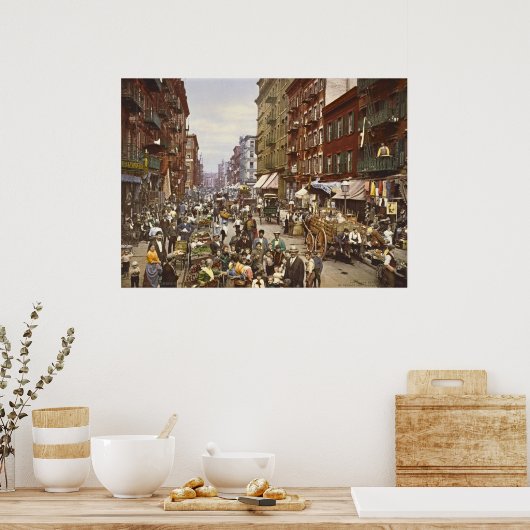 Mulberry Street Market New York City 1900 Poster (Küche)