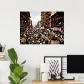 Mulberry Street NYC circa 1900 Canvas Print Poster (Heimbüro)