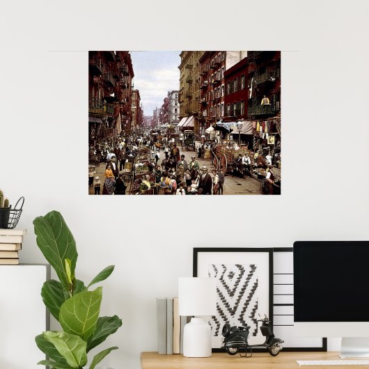 Mulberry Street NYC circa 1900 Canvas Print Poster (Heimbüro)