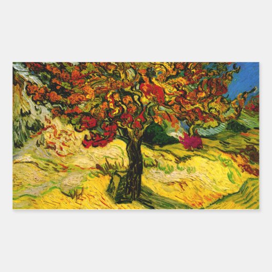 Mulberry Tree Van Gogh Fine Art Rechteckiger Aufkleber (Vorderseite)