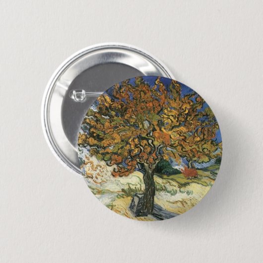 Mulberry Tree von van Gogh Button (Vorne & Hinten)