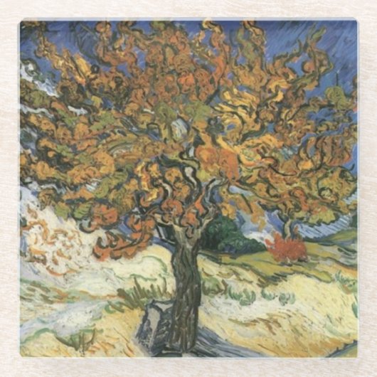 Mulberry Tree von van Gogh Glasuntersetzer (Vorderseite)