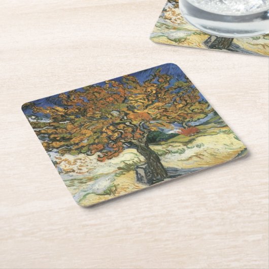 Mulberry Tree von van Gogh Rechteckiger Pappuntersetzer (angewinkelt)
