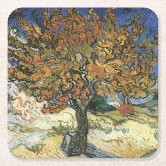 Mulberry Tree von van Gogh Rechteckiger Pappuntersetzer (Vorderseite)
