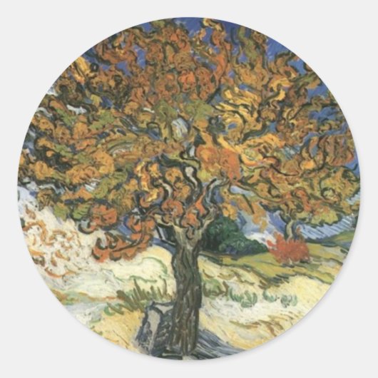 Mulberry Tree von van Gogh Runder Aufkleber (Vorderseite)
