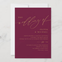 Mulberry und Gold Elegante Hochzeit