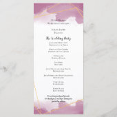 Mulberry Watercolor Goldene Linien Hochzeit Programm (Rückseite)