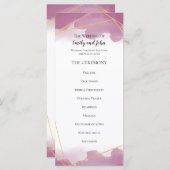 Mulberry Watercolor Goldene Linien Hochzeit Programm (Vorne/Hinten)