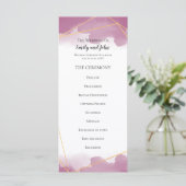 Mulberry Watercolor Goldene Linien Hochzeit Programm (Stehend Vorderseite)