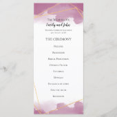 Mulberry Watercolor Goldene Linien Hochzeit Programm (Vorderseite)