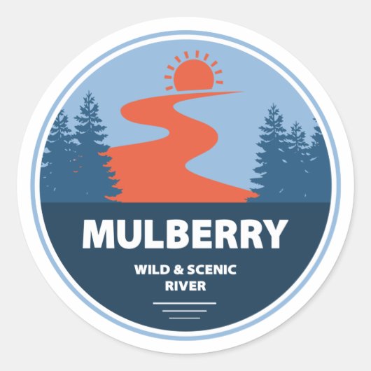 Mulberry Wild and Landschaftlich River, Arkansas Runder Aufkleber (Vorderseite)