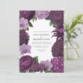 Mulberry Wine, Deep Fig & Dusty Lavender Wedding Einladung (Stehend Vorderseite)
