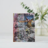 Mule and Men a unique Mixed Media Collage Postkarte (Stehend Vorderseite)