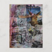 Mule and Men a unique Mixed Media Collage Postkarte (Vorderseite)