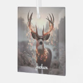 Mule Dee und Weihnachtslicht Ornament Aus Glas (Vorderseite links)