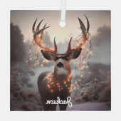 Mule Dee und Weihnachtslicht Ornament Aus Glas (Rückseite)