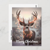 Mule Dee und Weihnachtslicht Postkarte (Vorne/Hinten)