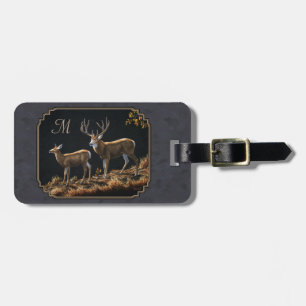 Mule Deer Buck and Doe Gray Custom Gepäckanhänger