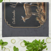 Mule Deer Buck and Doe Gray Custom Küchentuch (Gefaltet)