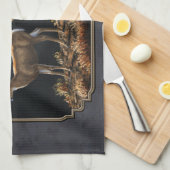 Mule Deer Buck and Doe Gray Custom Küchentuch (Viertel Falte)