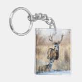 Mule Deer Buck and Doe Schlüsselanhänger (Vorderseite links)