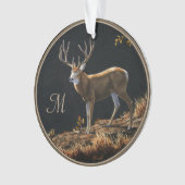 Mule Deer Buck Autumn Trophers Antlers Monogram Ornament (Vorderseite)