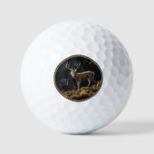 Mule Deer Buck Autumn Trophy Antlers Monogram Golf Golfball (Vorderseite)
