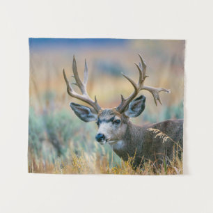 Mule Deer Buck Grand Teton National Park Wyoming Wandteppich