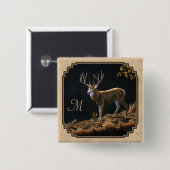 Mule Deer Buck Tan Monogram Button (Vorne & Hinten)