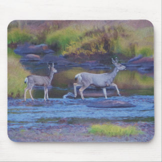 Mule Deer Doe and Fawn Mousepad