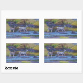 Mule Deer Doe and Fawn Rechteckiger Aufkleber (Blatt)