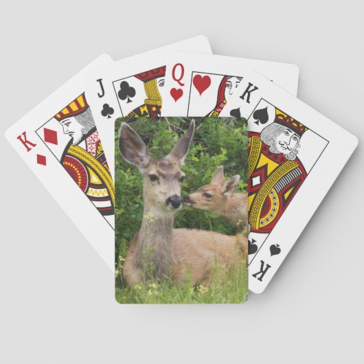 Mule Deer Doe with Fawn Spielkarten (Rückseite)