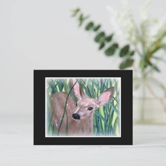Mule Deer Fawn Postkarte (Stehend Vorderseite)