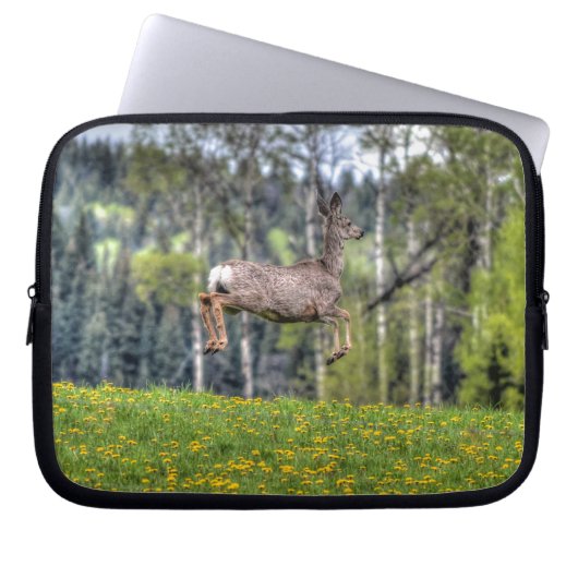 Mule Deer & Forest Wildlife Animal Foto Laptopschutzhülle (Vorderseite)