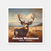 Mule Deer on Prairie Memorial Serviette (Vorderseite)