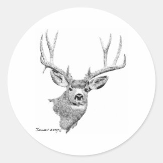 Mule Deer Runder Aufkleber