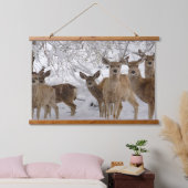 Mule Deer Wyoming Wandteppich Mit Holzrahmen (Schlafzimmer)