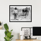 Mule-gezeichnet Plow und Indian 1920 Poster (Heimbüro)