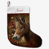 Mule Holiday Weihnachtsbaum Tier Personalisiert Kleiner Weihnachtsstrumpf (Vorderseite)
