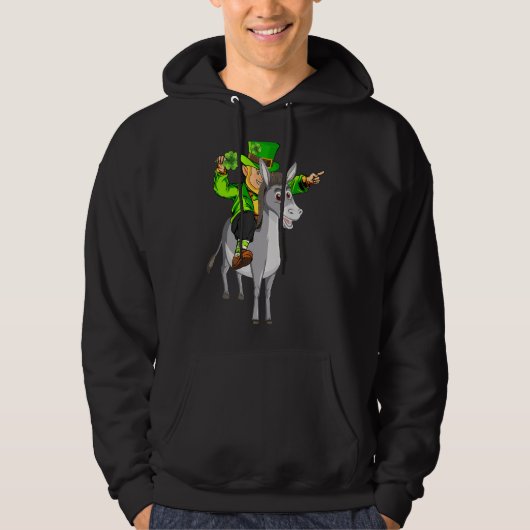 Mule Leprechaun Riding Mule St Patrick's Day Hoodie (Vorderseite)