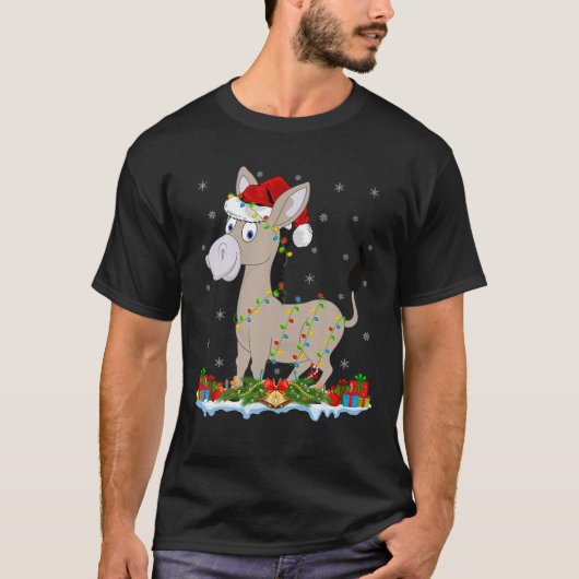Mule Lover Family Matching Weihnachtsmannmütze Mul T-Shirt (Vorderseite)